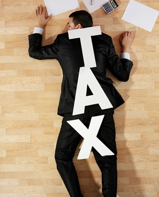 Man Crushed by Taxes